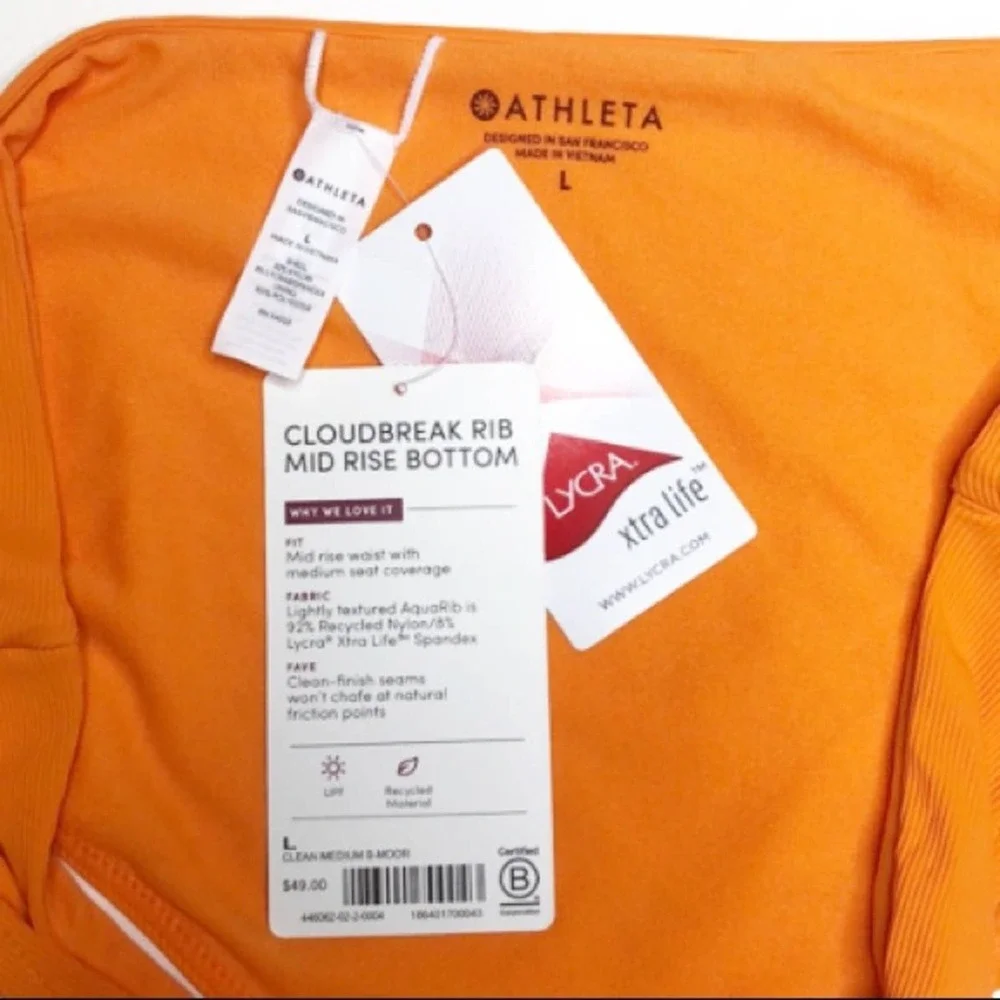 NWT athleta cloudbreaker rib mid rise bikini
